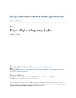 Property Rights in Augmented Reality Declan T