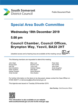 (Public Pack)Agenda Document for Area South Committee, 18/12/2019 17:00