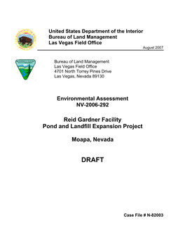 Reid Gardner Facility Pond and Landfill Expansion Project Moapa