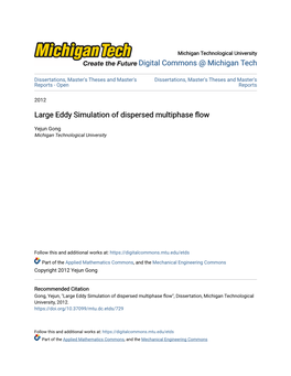 Large Eddy Simulation of Dispersed Multiphase Flow