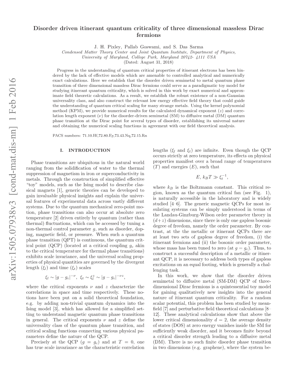 Disorder Driven Itinerant Quantum Criticality of Three Dimensional