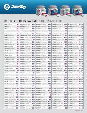 One-Coat Color Favorites Reference Guide