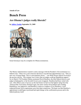 Bench Press Are Obama's Judges Really Liberals?