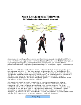 Mała Encyklopedia Halloween 31 Paź Dziernik-1 Listopad-2 Listopad