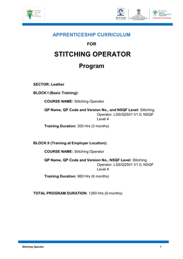 Stitching Operator(Footwear)