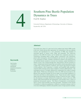 Southern Pine Beetle Population Dynamics in Trees Fred M