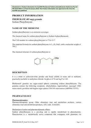 Attachment: Product Information: Sodium Phenylbutyrate