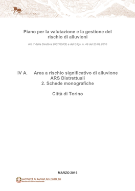 IV A. Area a Rischio Significativo Di Alluvione ARS Distrettuali 2