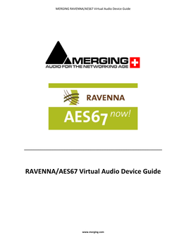 RAVENNA/AES67 Virtual Audio Device Guide