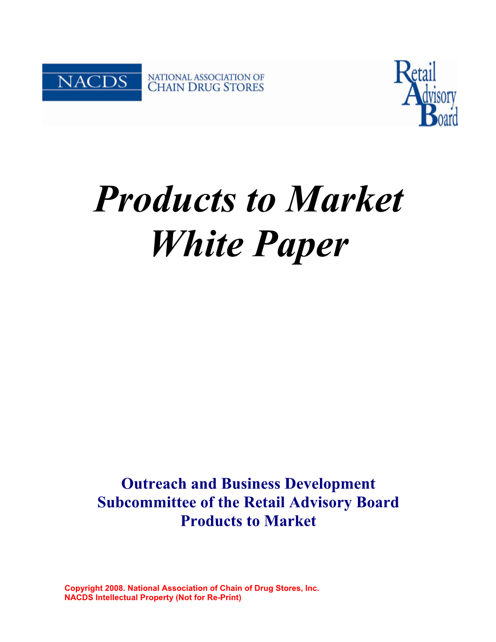 Products to Market White Paper