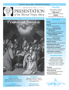 SUNDAY, May 24, 2015 | PENTECOST SUNDAY 1725