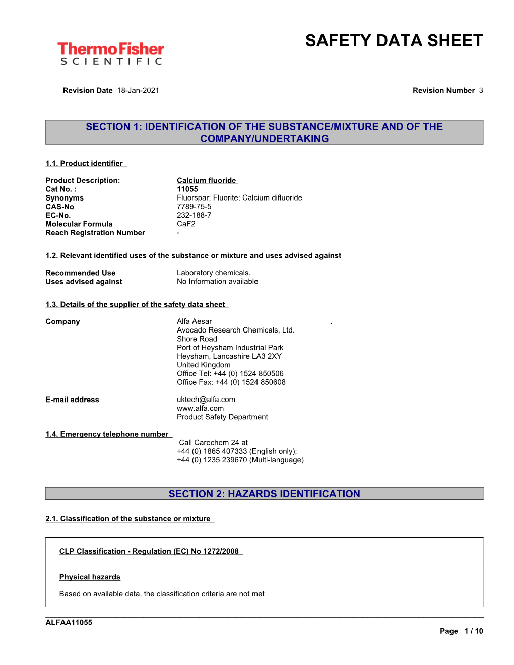 Safety Data Sheet