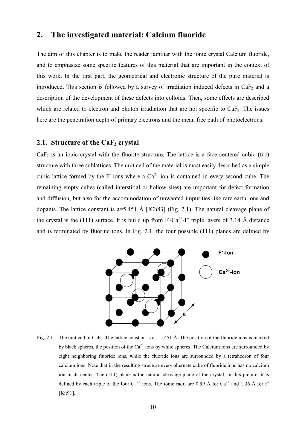 2. the Investigated Material: Calcium Fluoride