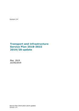 Transport and Infrastructure Service Plan 2018-2022 2019/20 Update