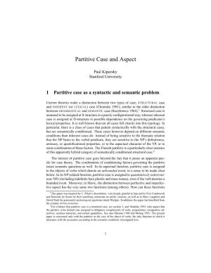 Partitive Case and Aspect