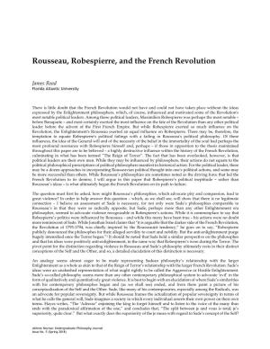 Rousseau, Robespierre, and the French Revolution