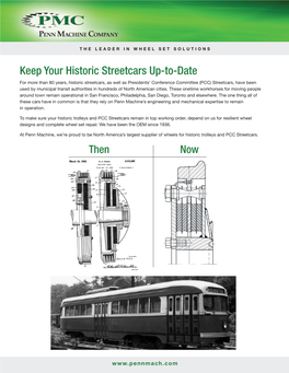 PCC Streetcars Remain in Top Working Order, Depend on Us for Resilient Wheel Designs and Complete Wheel Set Repair