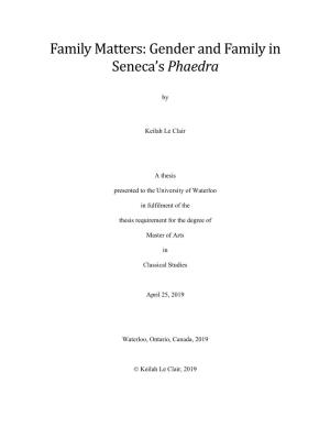 Gender and Family in Seneca's Phaedra