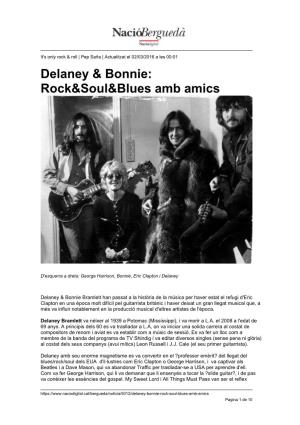 Delaney & Bonnie: Rock&Soul&Blues Amb Amics
