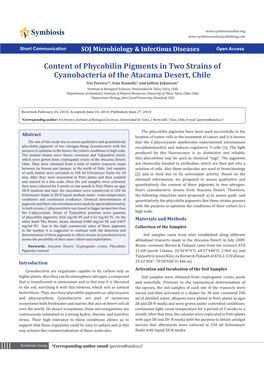 Content of Phycobilin Pigments in Two Strains of Cyanobacteria of The