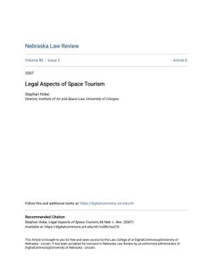 Legal Aspects of Space Tourism