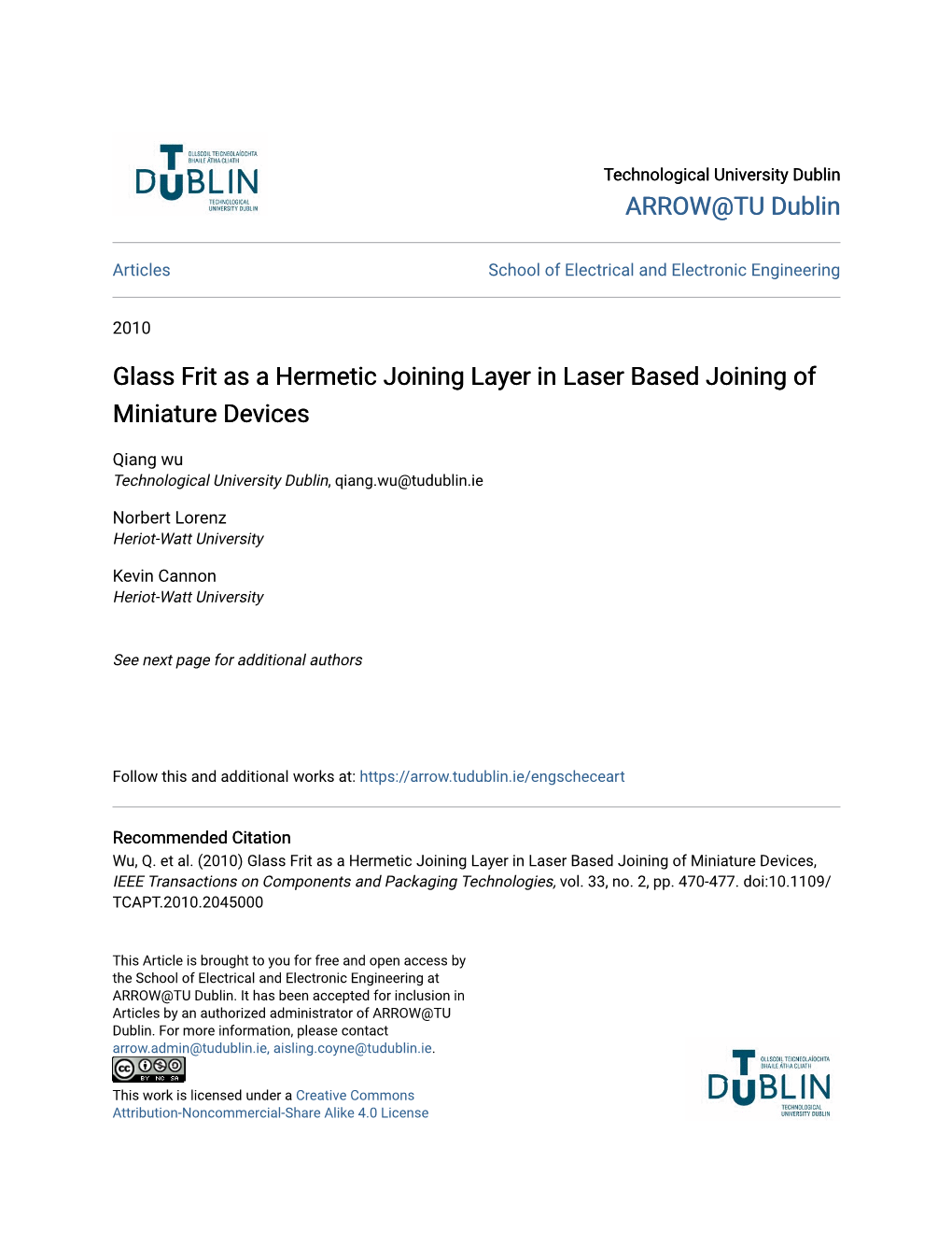Glass Frit As a Hermetic Joining Layer in Laser Based Joining of Miniature Devices