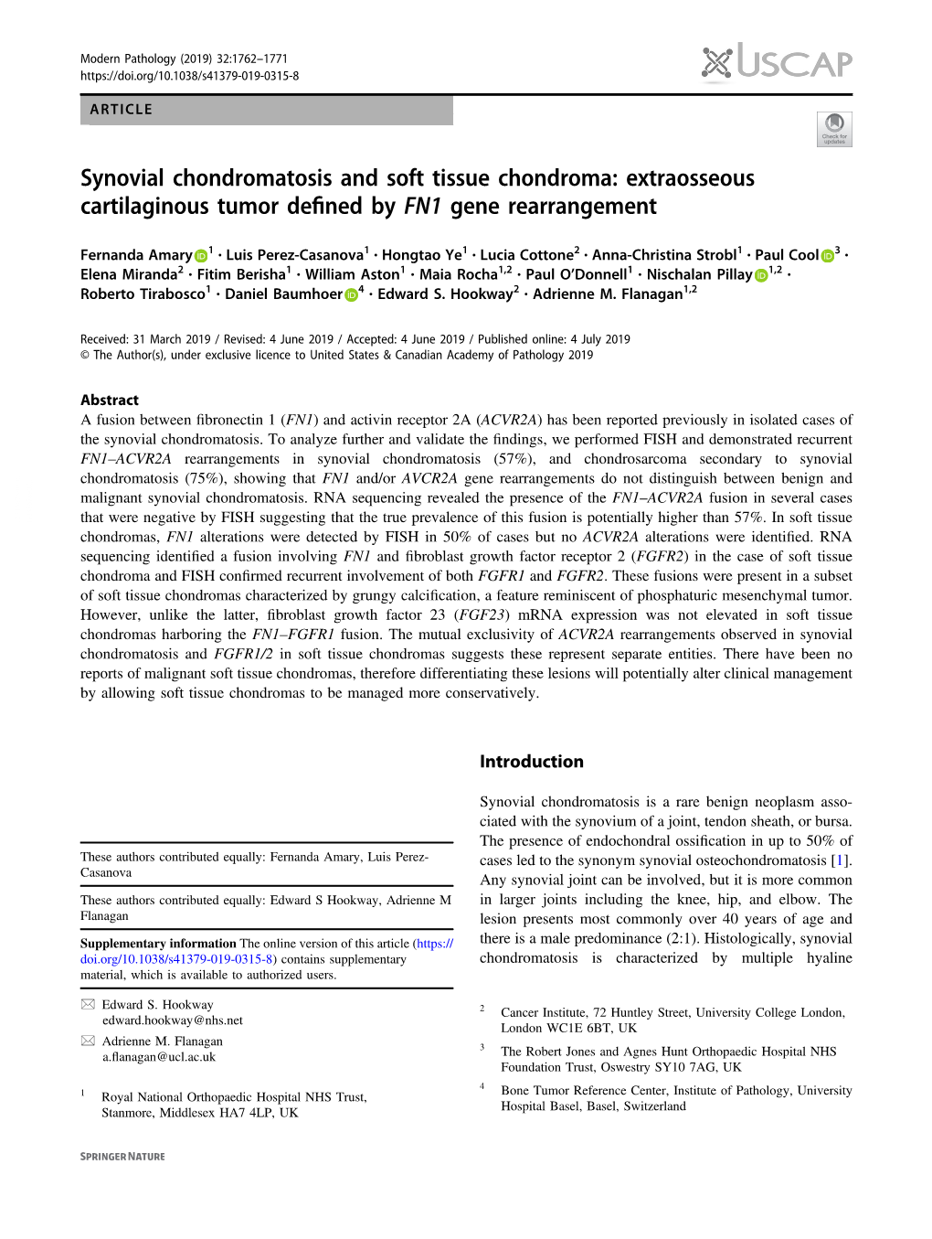 Synovial Chondromatosis and Soft Tissue Chondroma: Extraosseous ...