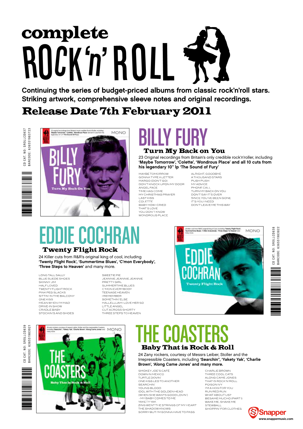 BILLY FURY EDDIE COCHRAN the Coasters