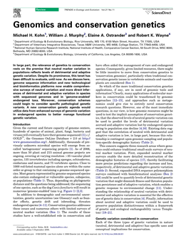 Genomics and Conservation Genetics