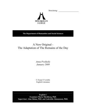 A New Original - the Adaptation of the Remains of the Day