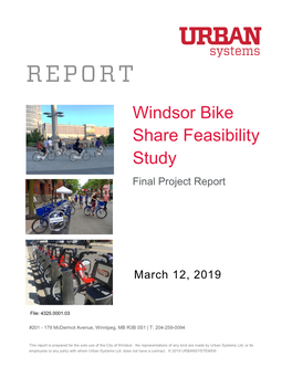 Windsor Bike Share Feasibility Study Final Project Report