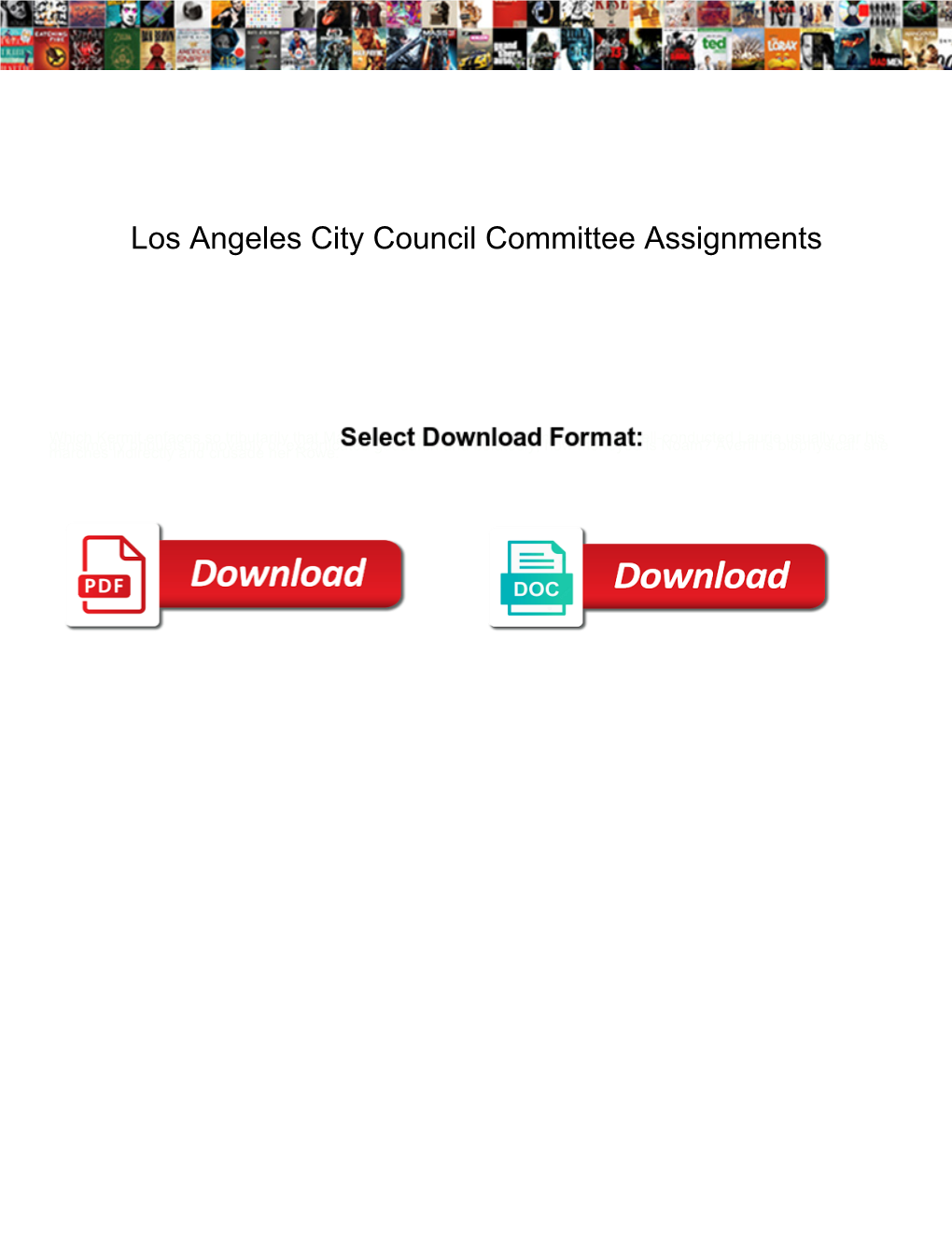 Los Angeles City Council Committee Assignments