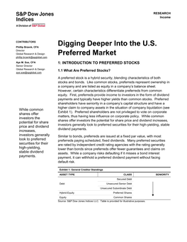 Digging Deeper Into the U.S. Preferred Market October 2015