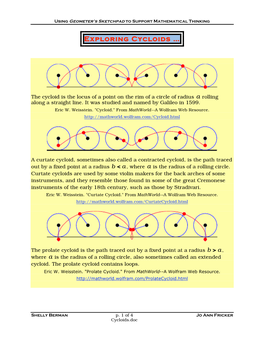 Exploring Cycloids …