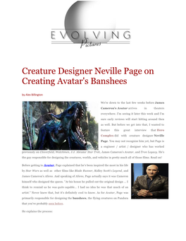 Creature Designer Neville Page on Creating Avatar's Banshees
