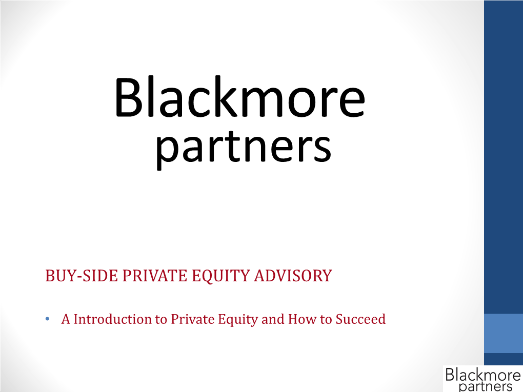 Buy-Side Private Equity Advisory