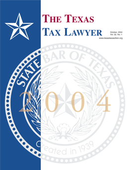October 2004 Issue of the Texas Tax Lawyer