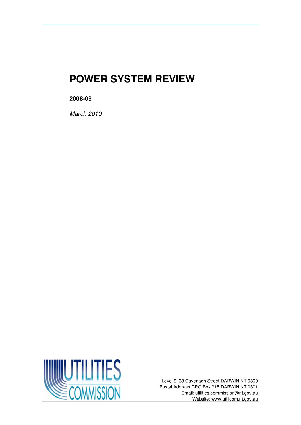 2008-09 Power System Review March 2010 Ii