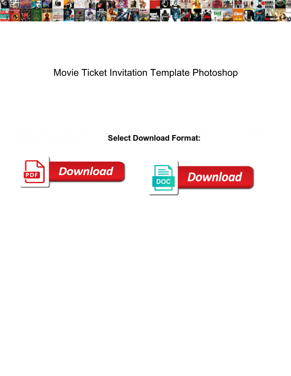 Movie Ticket Invitation Template Photoshop