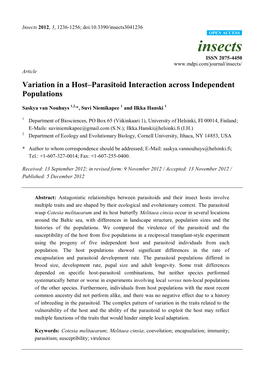Variation in a Host–Parasitoid Interaction Across Independent