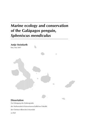 Marine Ecology and Conservation of the Galápagos Penguin, Spheniscus Mendiculus