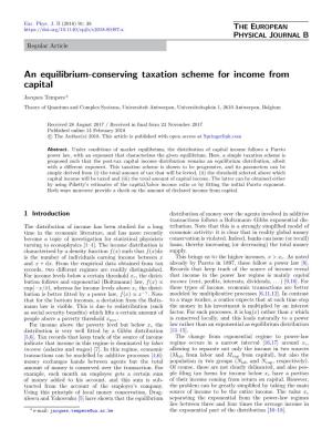 An Equilibrium-Conserving Taxation Scheme for Income from Capital
