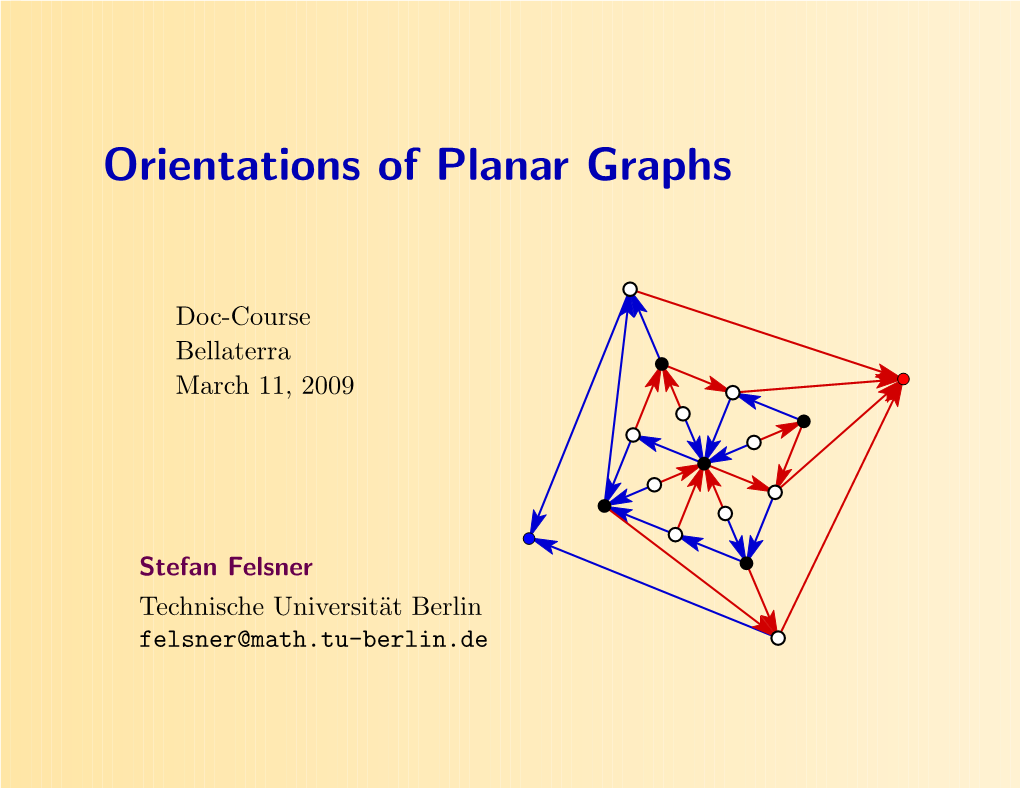 Orientations of Planar Graphs