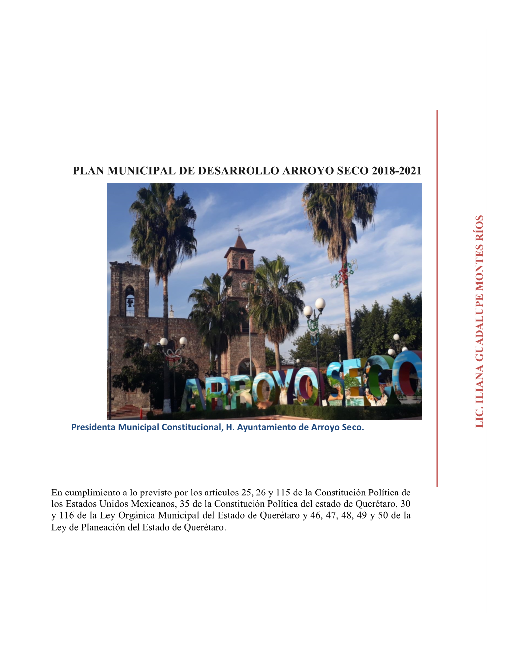 Plan Municipal De Desarrollo Arroyo Seco 2018-2021