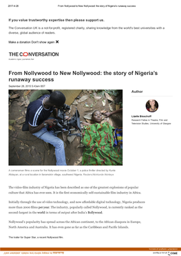 From Nollywood to New Nollywood: the Story of Nigeria's Runaway Success