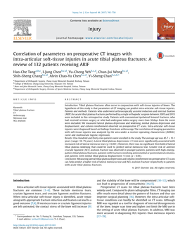 Correlation of Parameters on Preoperative CT Images With