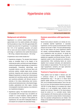 Hypertensive Crisis