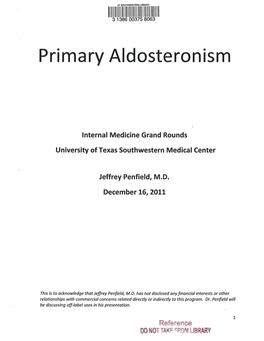 Primary Aldosteronism