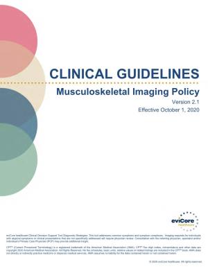 Evicore Musculoskeletal Imaging Guidelines