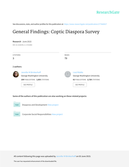 Coptic Diaspora Survey